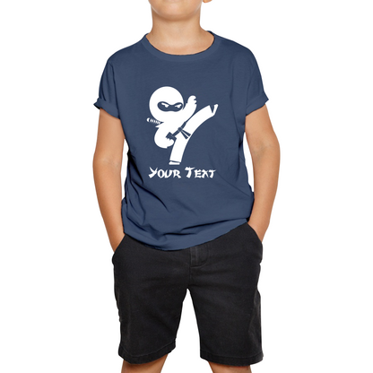 Personalised Ninja Your Name Retro Ninja Warrior Martial Arts Judo Karate Kids Tee