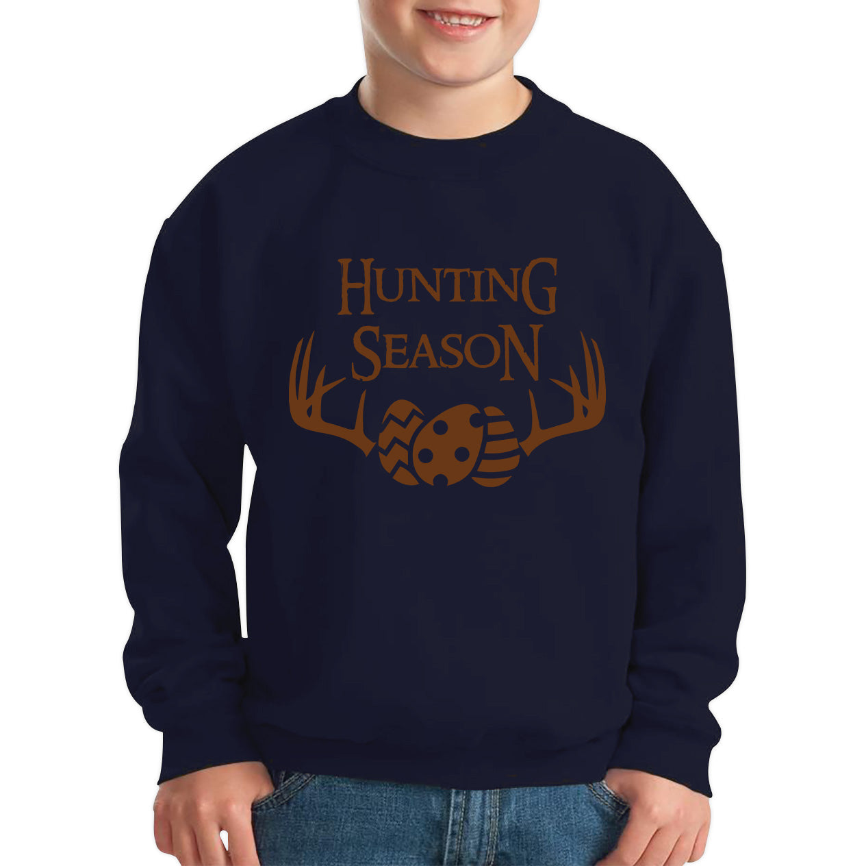 Easter Hunting Season Funny Easter Gift Rabbit Eggs Cute Bunny Deer Hunt Happy Easter Sunday Kids Jumper