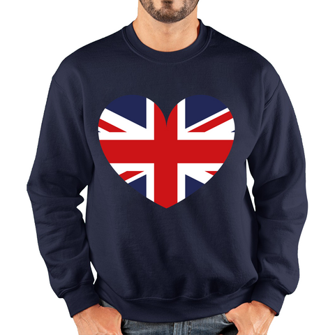 Uk Flag Heart Shape Battle Of Boyne's Queen Platinum Jubilee British Royal Unisex Sweatshirt