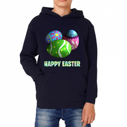 Happy Easter Bunny Colorful Egg Easter Bunny Egg Happy Easter Day Kids Hoodie