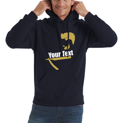 Personalised Barber Shop Logo Your Text Barber Salon Hairdresser Hairstylist Unisex Hoodie