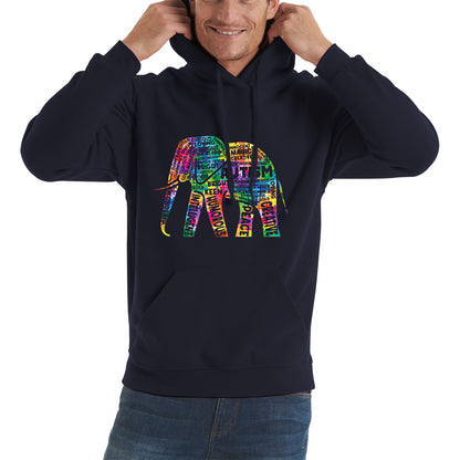 Autism Awareness Elephant word cloud Autism Elephant Autism Support Acceptance Unisex Hoodie