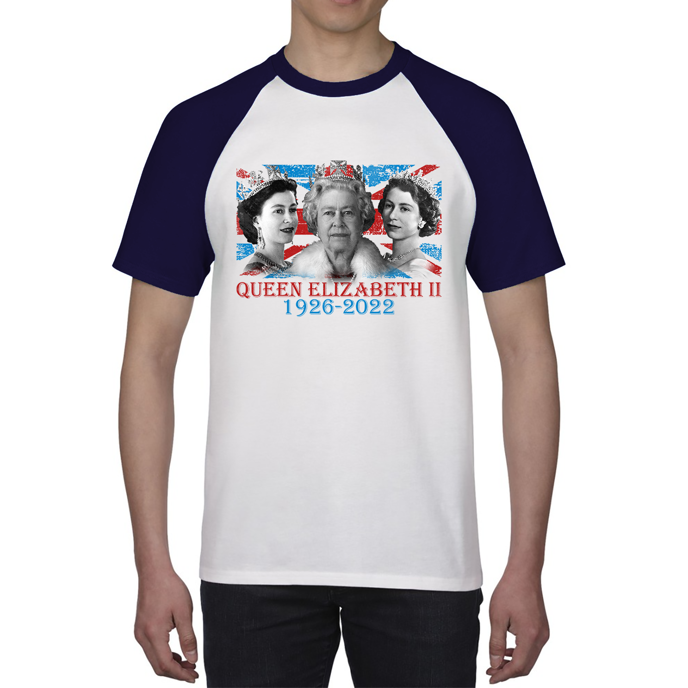 Queen Elizabeth II Union Jack British Uk Flag Royal Highness Queen Pass Away Baseball T Shirt