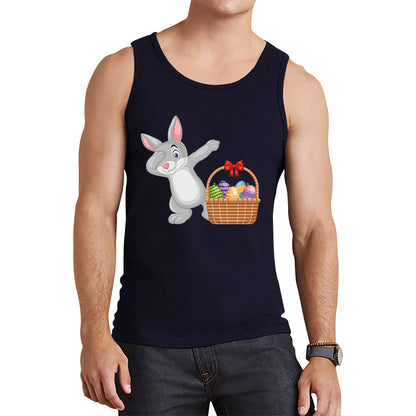 Dabbing Bunny With Eggs Basket Happy Easter Day Cute Rabbit Bunny Easter Day Tank Top