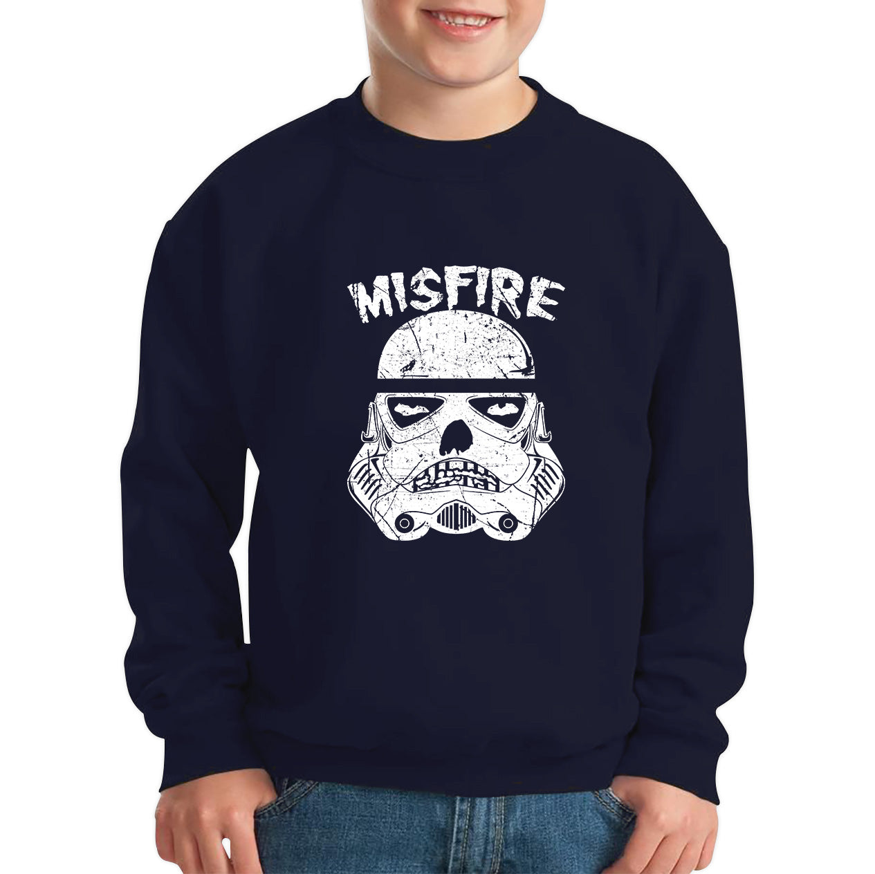 Misfire The Dark Side Made Me Do It Spoof Trooper Armor Helmet Movie Series Kids Jumper