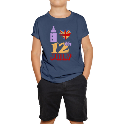 I Love 12th July Funny UK United Kingdom Vintage Flag Great Britain Proud British Long Live Uk Forever Kids Tee