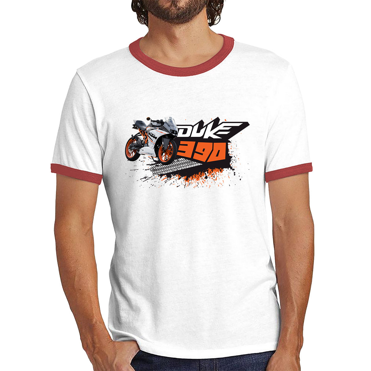 KTM Duke 390 Sports Bike Motorcycle The Corner Rocket Street Racing Bike KTM Lovers Street Rider Motorbike Lover Ringer T Shirt