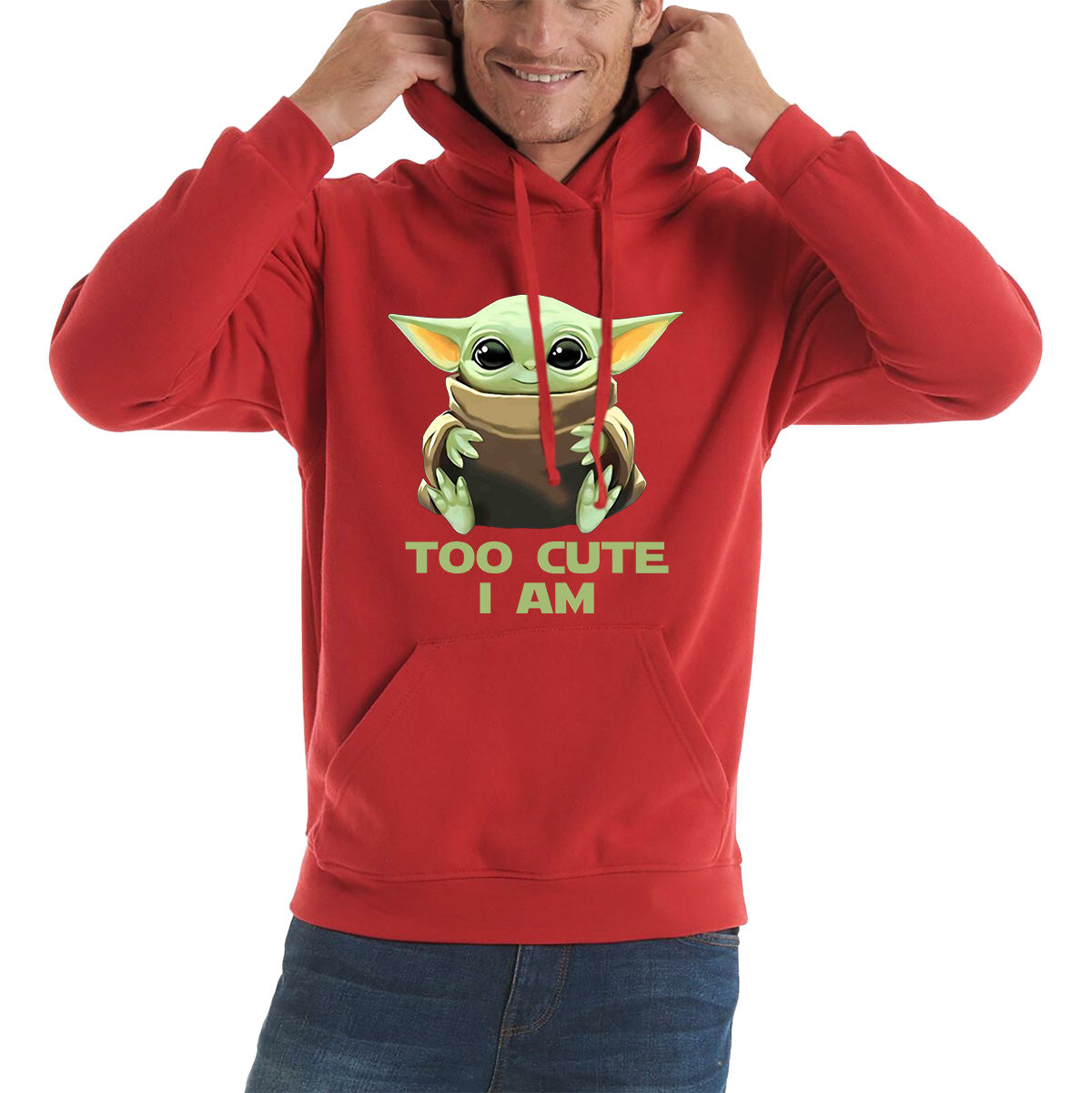 Too Cute I Am Star Wars Baby Yoda Green Humanoid Alien Disney Star Wars Day Yoda Star Wars 46th Anniversary Unisex Hoodie