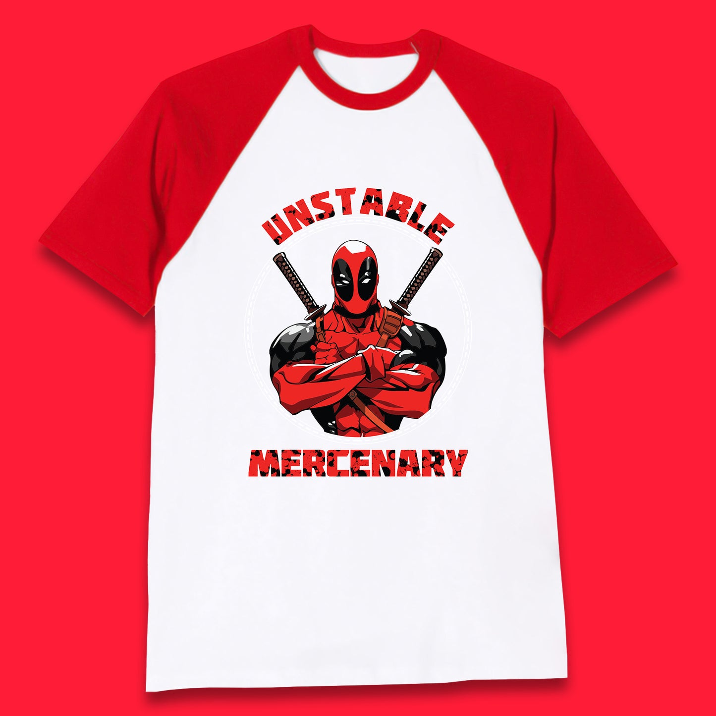 The Unstable Mercenary Funny Deadpool Marvel Deadpool Marvel Comics Superhero Fictional Character Baseball T Shirt