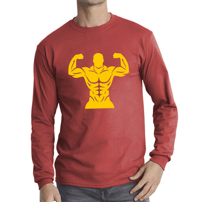 Muscle Bodybuilding Six Pack Abs Gym Fitness Workout Bodybuilding Abdominis Muscle Body Flexing Long Sleeve T Shirt