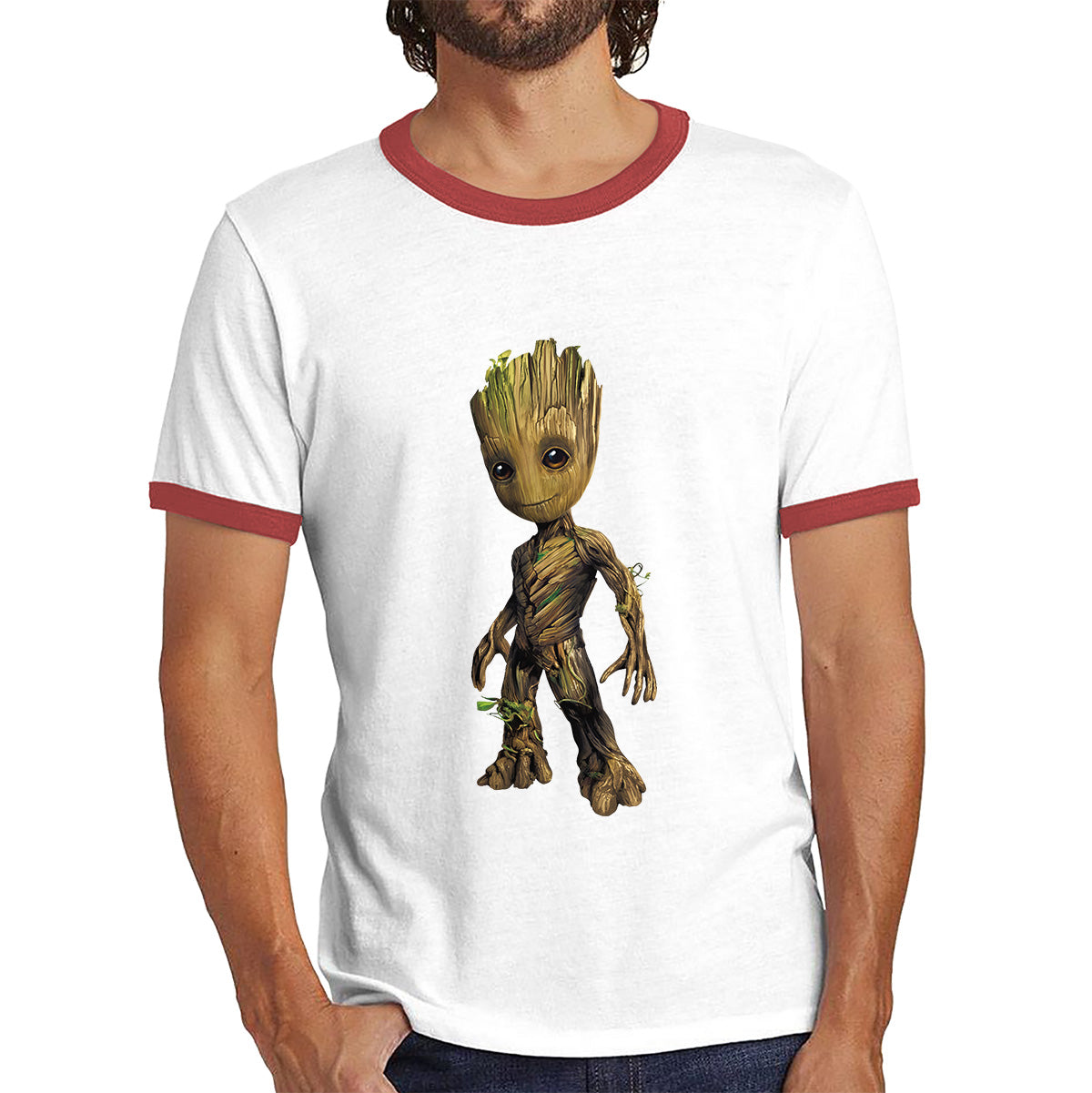 Baby Groot Comic book character Guardians of the Galaxy I am Groot Action Adventure Comedy Sci-Fi Movie Ringer T Shirt