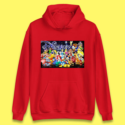 All Disney Fictional Characters Poster Disney Family Animated Cartoons Movies Characters Disney World Unisex Hoodie