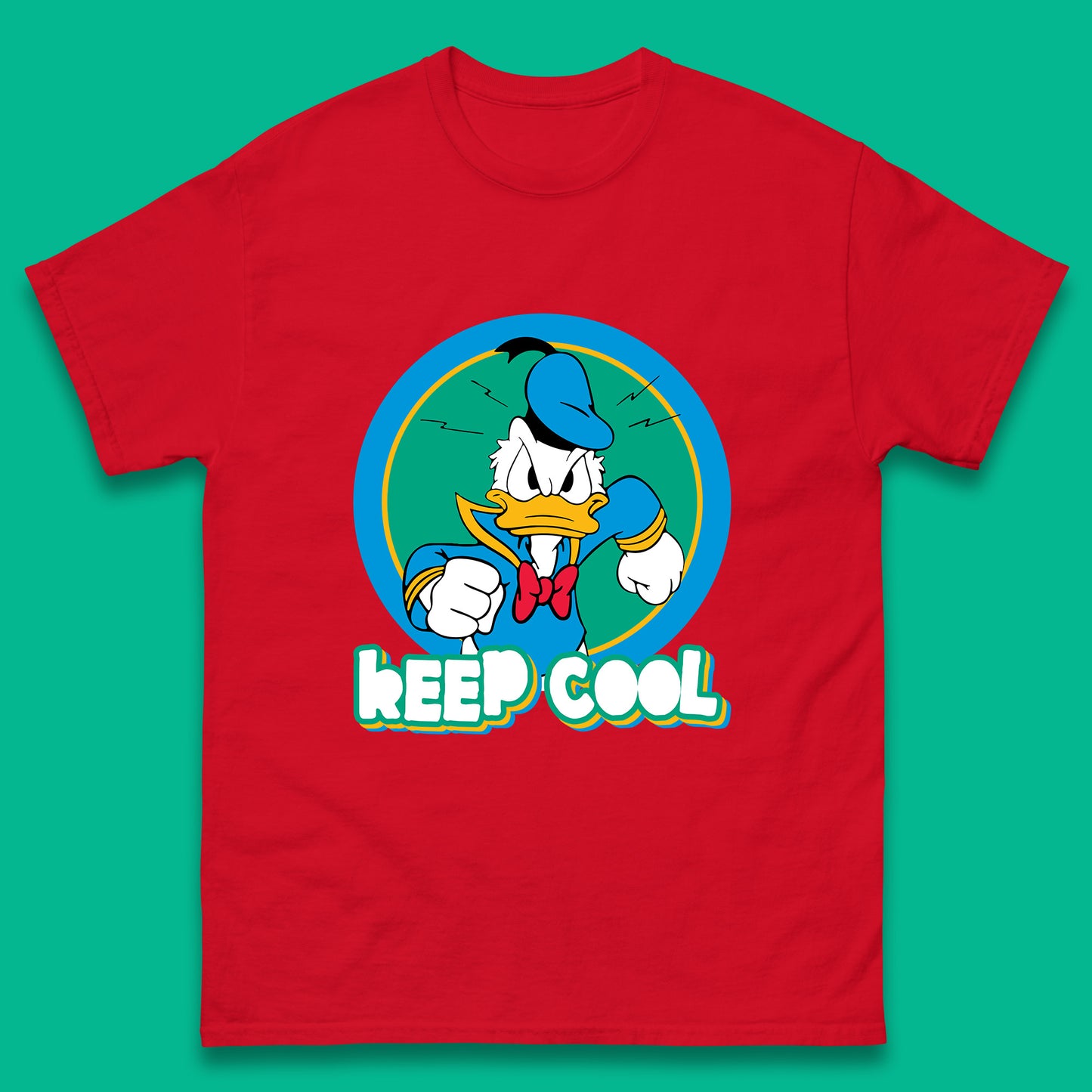 Keep Cool Donald Duck Animated Cartoon Character Angry Duck Disneyland Trip Disney Vacations Mens Tee Top