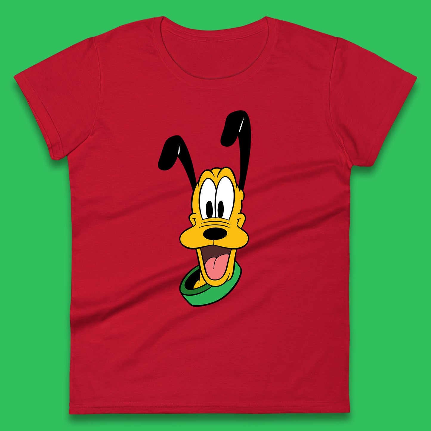 Disney Pluto Mickey Mouse's Pet Dog Cartoon Character Disney World Disneyland Trip Womens Tee Top