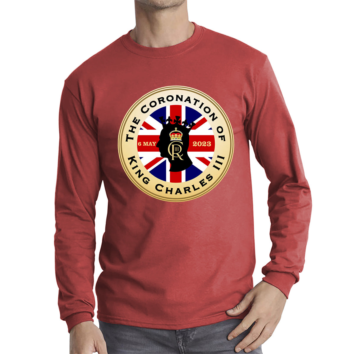 The Coronation Of King Charles III 6th May 2023 CR III Royal Crown United Kingdom Flag Long Sleeve T Shirt