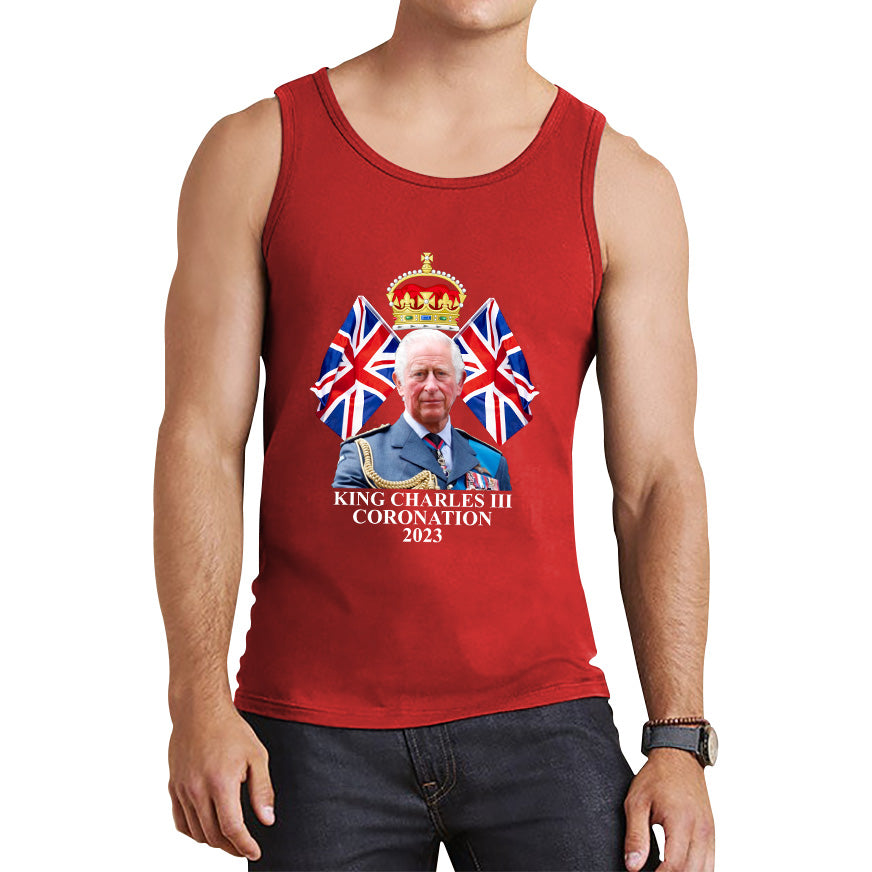 King Charles III Coronation 2023 British United Kingdom Uk Flags CR III Royal Crown Ruling Monarch Of England Tank Top