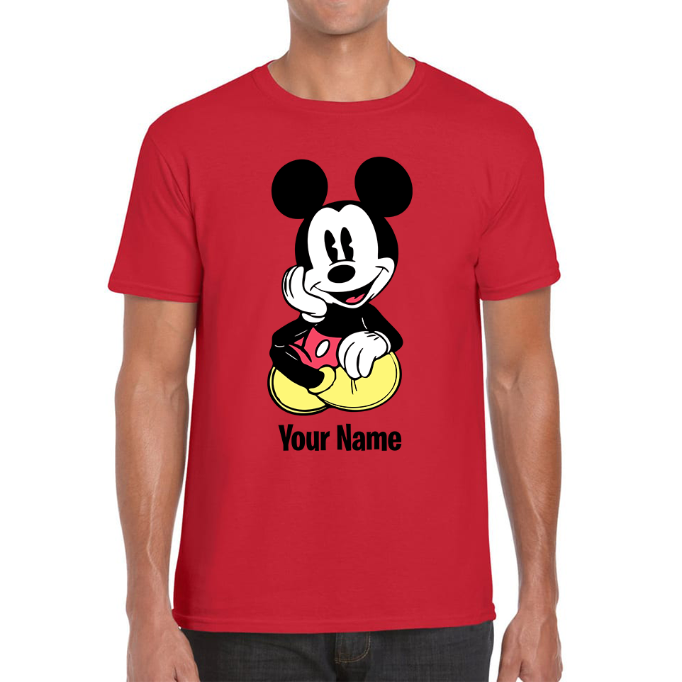 Personalised Disney Mickey Mouse Your Name Cartoon Character Disney World Walt Disney Mens Tee Top