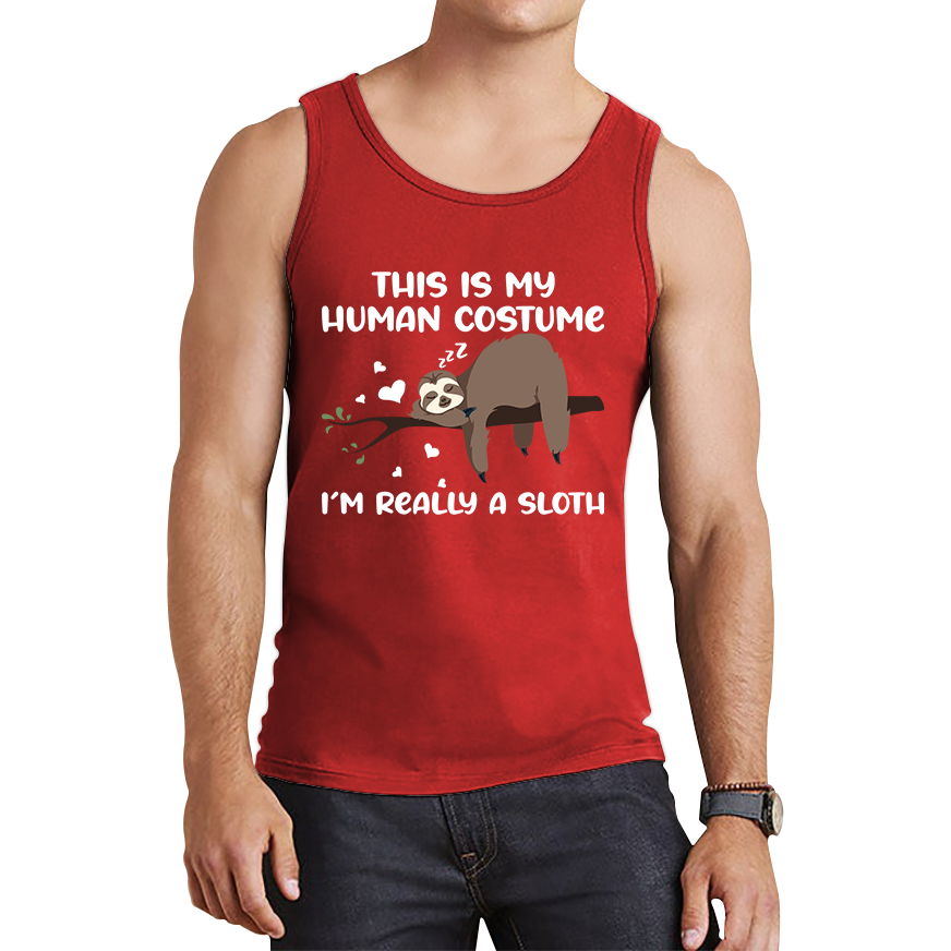 This Is My Human Costume I Am Really A Sloth Funny Tank Top