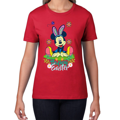 Happy Easter Mickey Mouse Bunny Easter Bunny Happy Easter Day Disney Land  Womens Tee Top