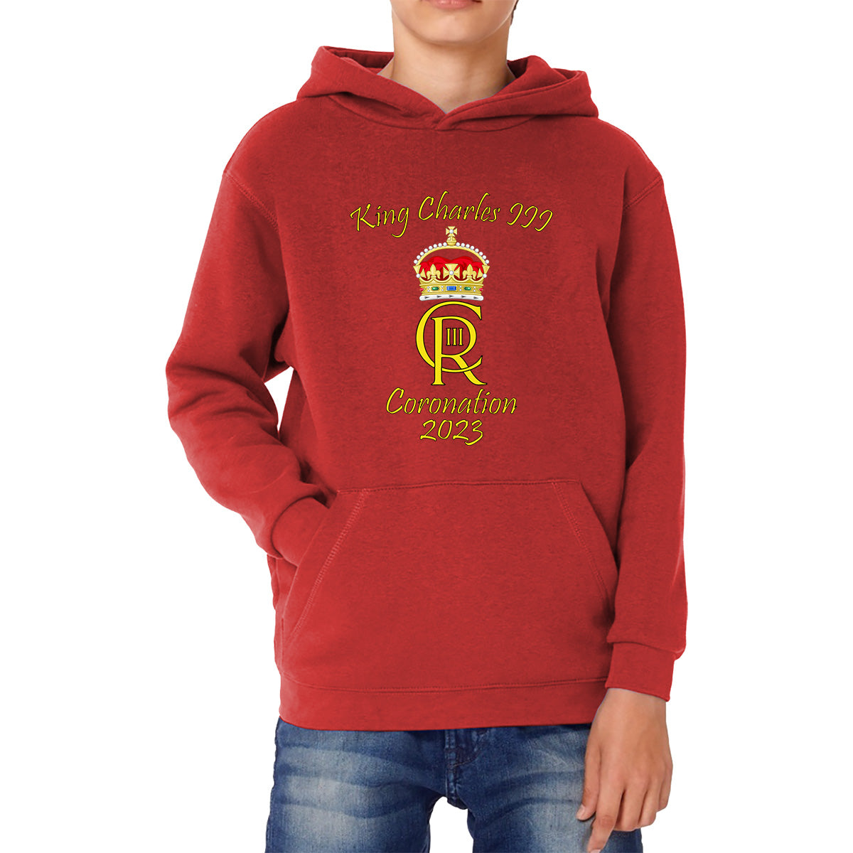 King Charles III Coronation 2023 Royal Crown Royal Cypher God Save The King Union Jack Kids Hoodie