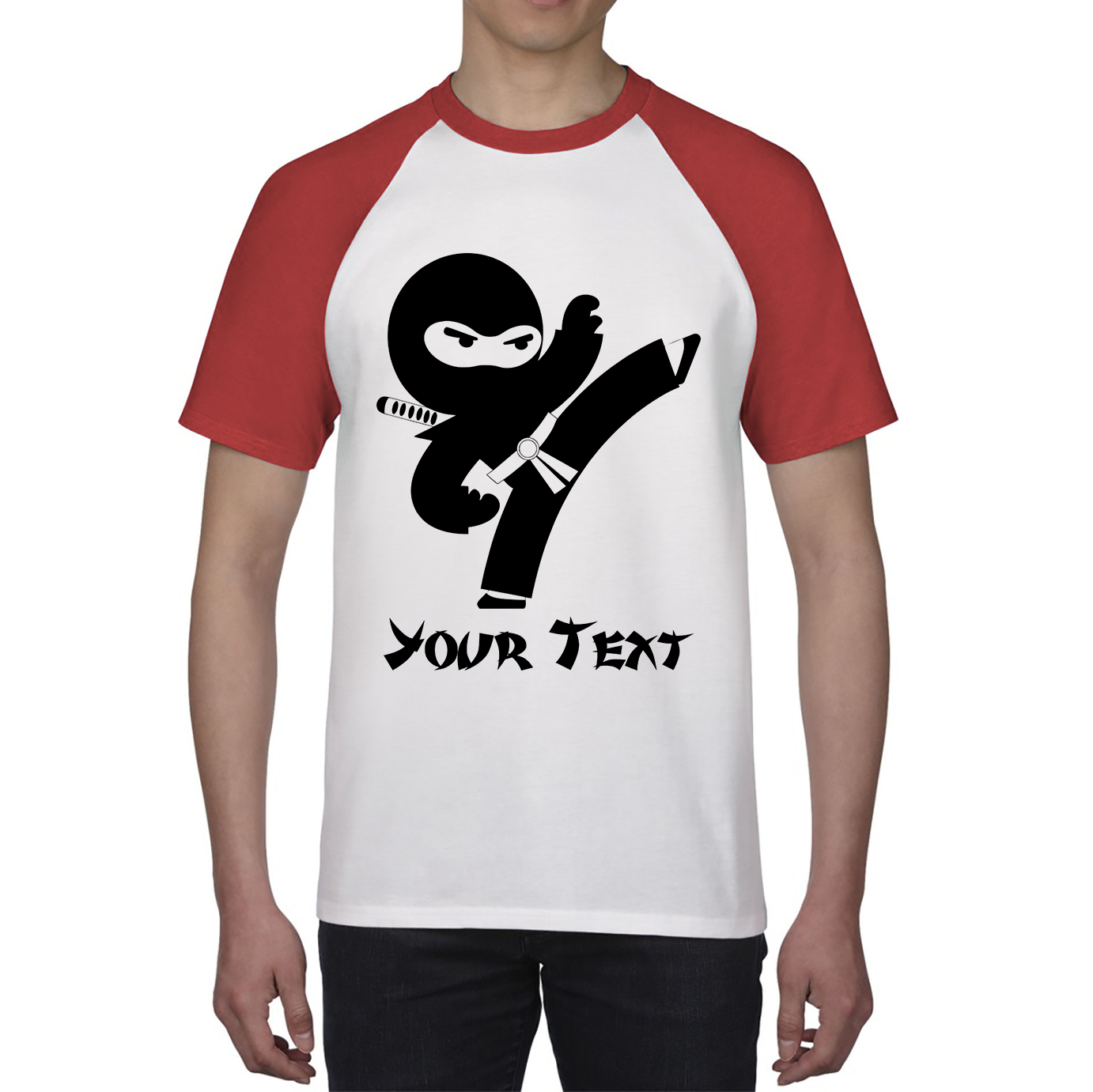 Personalised Ninja Your Name Retro Ninja Warrior Martial Arts Judo Karate Baseball T Shirt