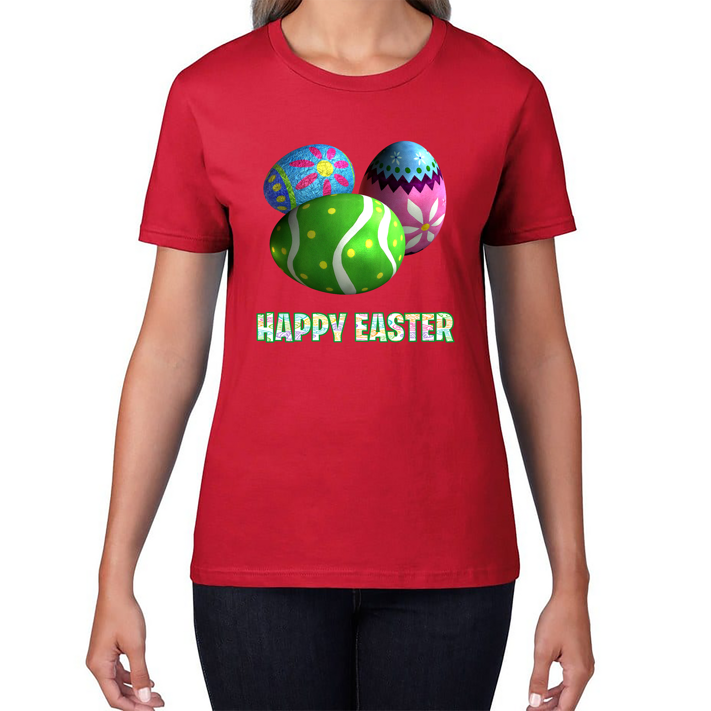 Happy Easter Bunny Colorful Egg Easter Bunny Egg Happy Easter Day Womens Tee Top