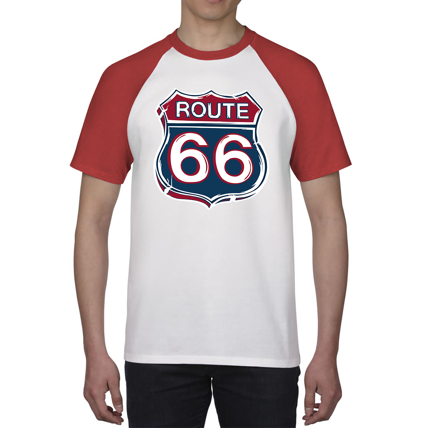 Route 66 Baseball Highway 66 US Biking Riding Highway Main Street of America Baseball T Shirt