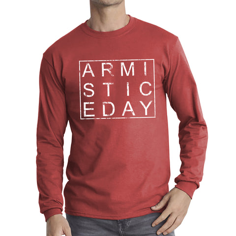 Armistice Day Anzac Day Lest We Forget Remembrance Day Veterans Day WW1 Poppy Flower Long Sleeve T Shirt