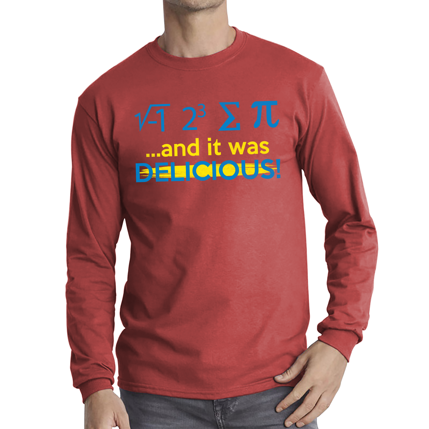 I 8 Sum Pi And It Was Delicious Funny Math geek Algebra Mathematics Humour Long Sleeve T Shirt