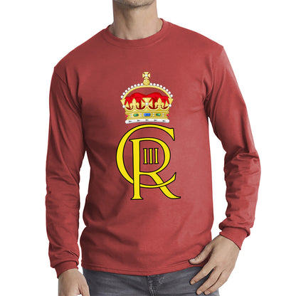 Royal Cypher King Charles III Coronation CR III Ruling Monarch Of Uk Royal Crown Great Britain Long Sleeve T Shirt