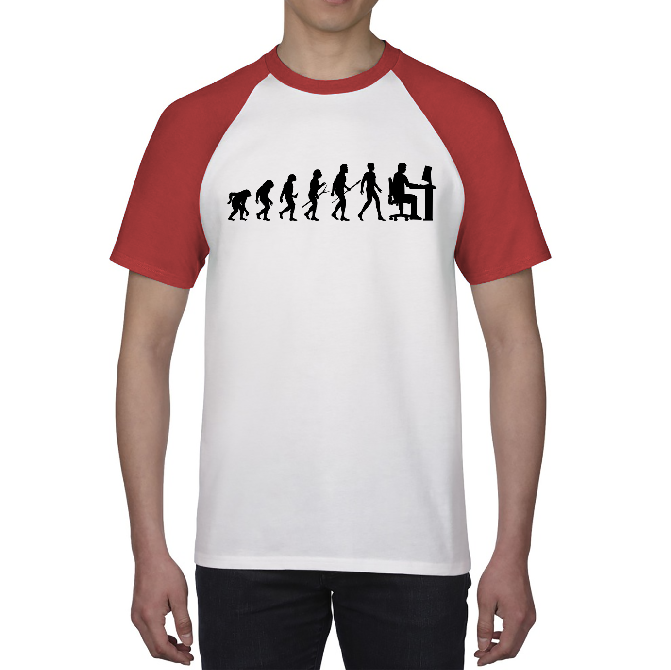 Evolution Of Computer Funny Human Evolution Programmer Coding Baseball T Shirt