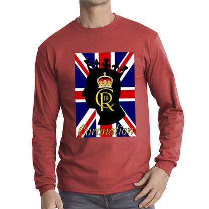 CR III Coronation Of King Charles III Royal Crown British Flag Great Britain Union Jack Long Sleeve T Shirt