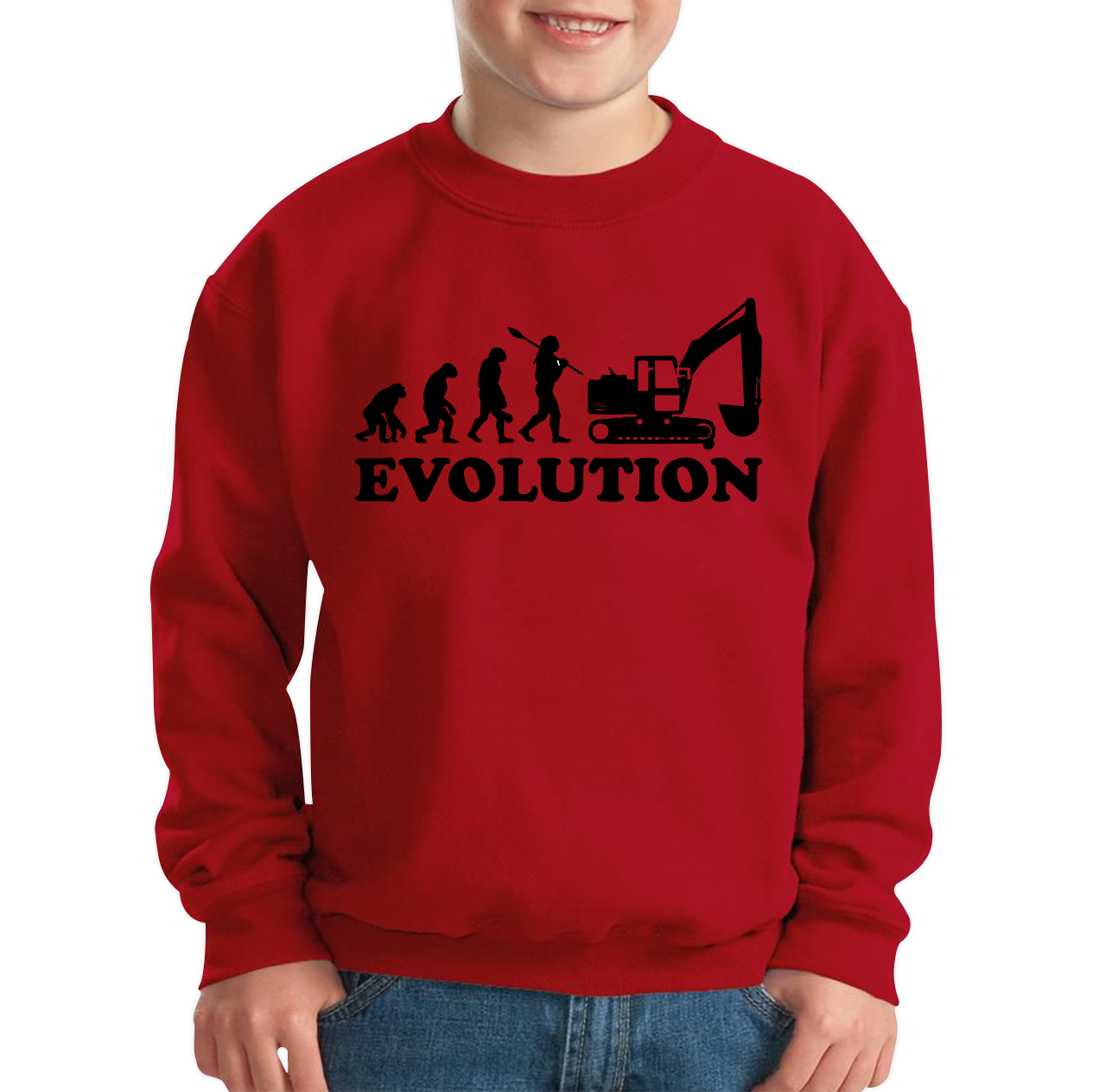 Evolution Of Excavator Operator Bulldozer Construction Digger Excavator Kids Jumper