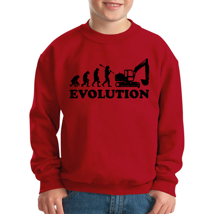 Evolution Of Excavator Operator Bulldozer Construction Digger Excavator Kids Jumper