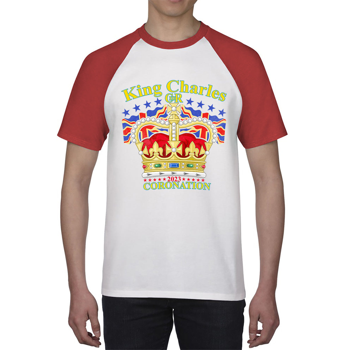 King Charles III 2023 Coronation  Royal Crown UK Ruling Monarch CR III Great Britain Pride Baseball T Shirt