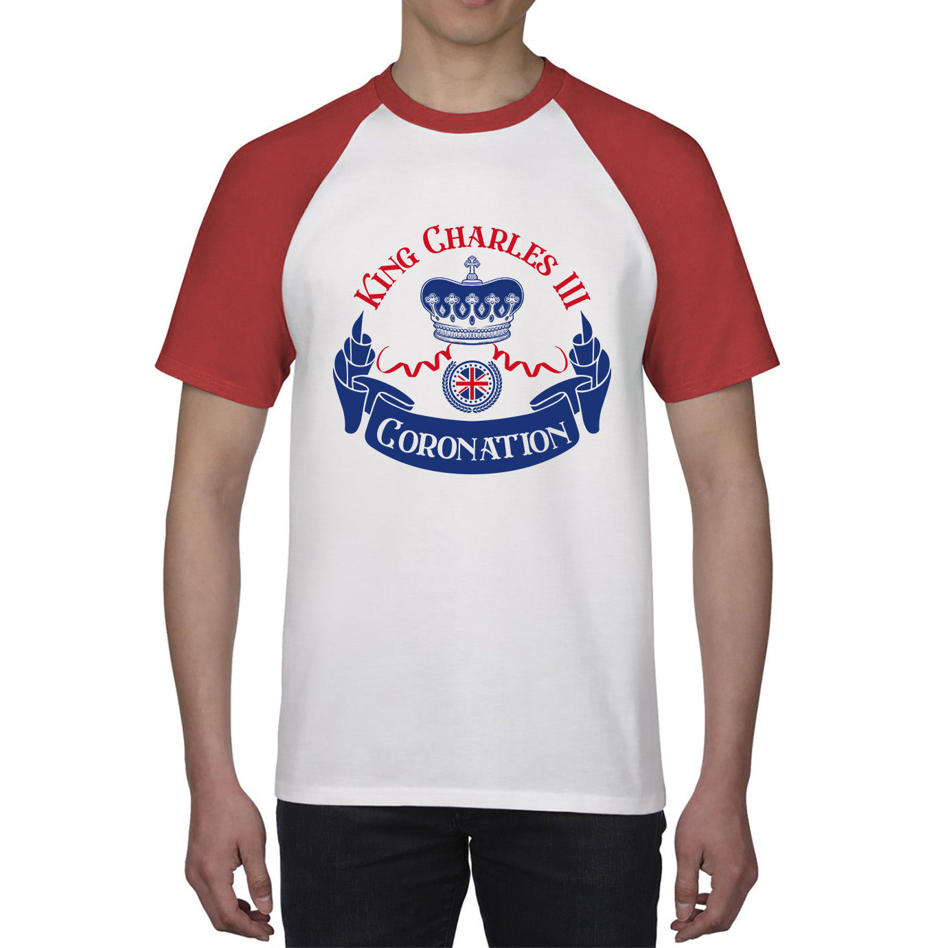 King Charles III Coronation Royal Crown CR III God Save The King Union Jack His Majesty Baseball T Shirt