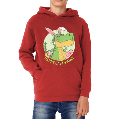 Happy Eastrawr Easter Bunny Dinosaur T-Rex RAWR Easter Egg Rabbit Funny Easter Day Kids Hoodie