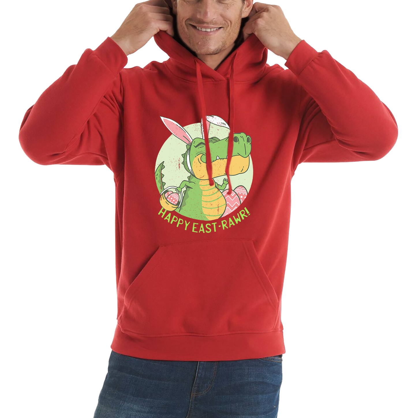 Happy Eastrawr Easter Bunny Dinosaur T-Rex RAWR Easter Egg Rabbit Funny Easter Day Unisex Hoodie