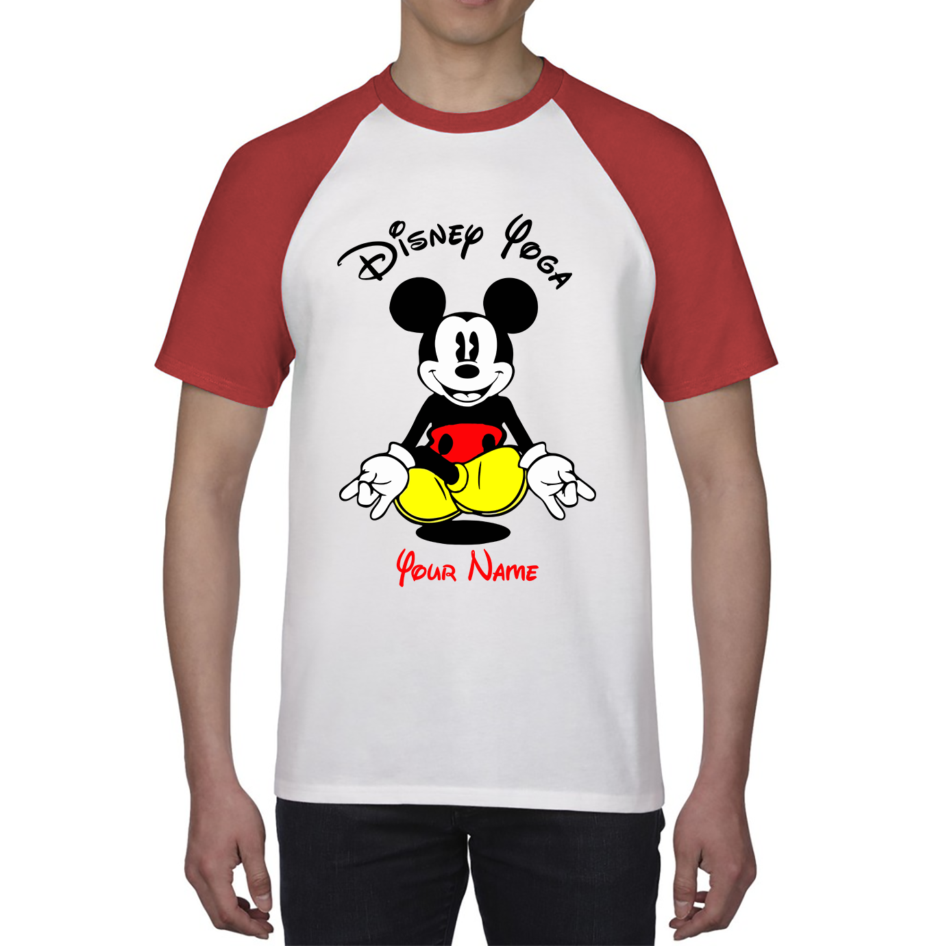 Personalised Disney Mickey Mouse Yoga Your Name Cute Cartoon Character Spoofytees