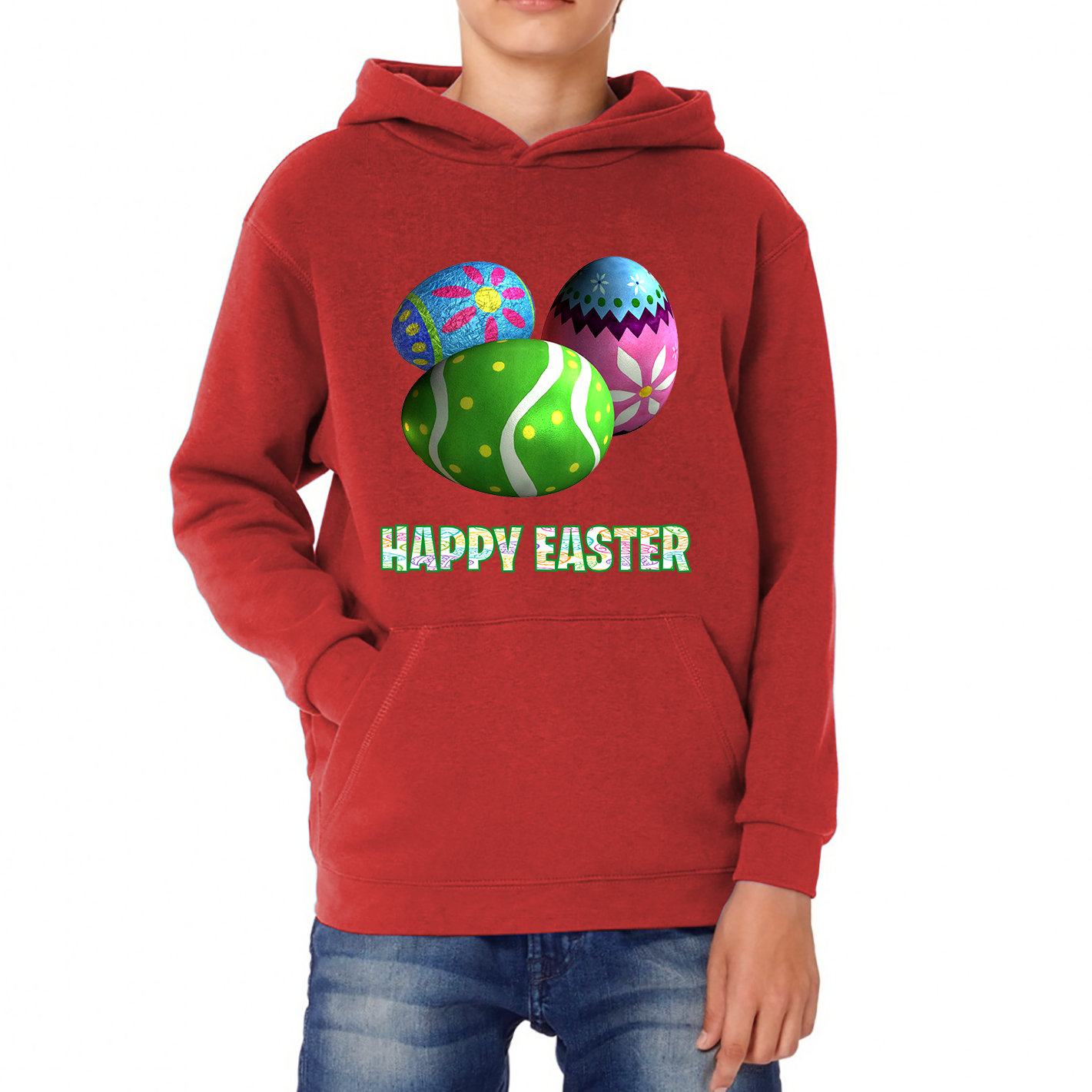 Happy Easter Bunny Colorful Egg Easter Bunny Egg Happy Easter Day Kids Hoodie