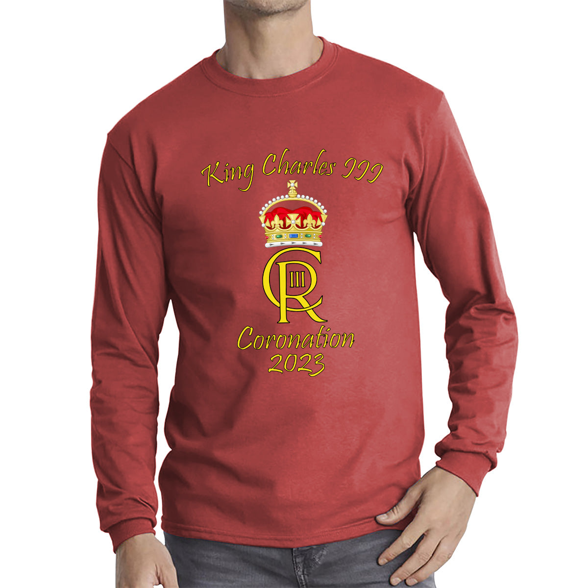 King Charles III Coronation 2023 Royal Crown Royal Cypher God Save The King Union Jack Long Sleeve T Shirt