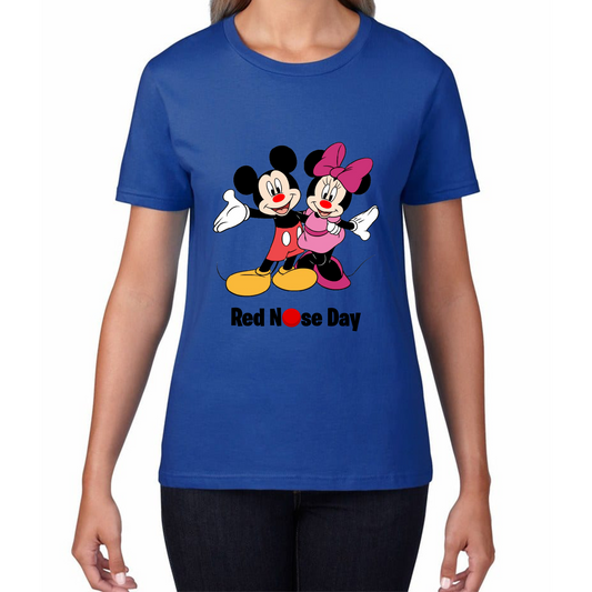 Mickey And Minnie Mouse Red Nose Day T Shirt