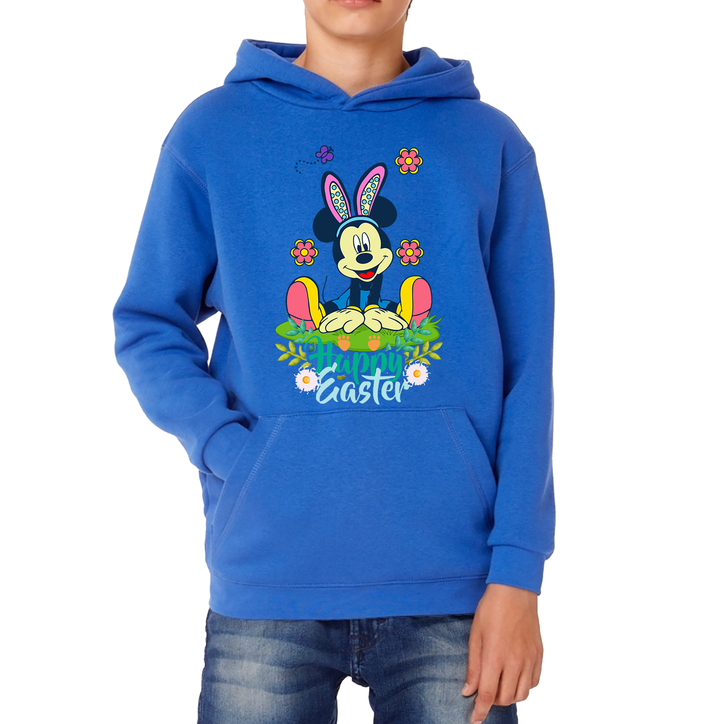 Happy Easter Mickey Mouse Bunny Easter Bunny Happy Easter Day Disney Land  Kids Hoodie