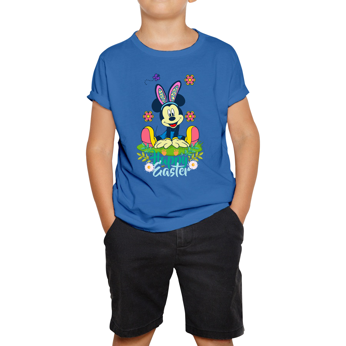 Happy Easter Mickey Mouse Bunny Easter Bunny Happy Easter Day Disney Land  Kids Tee