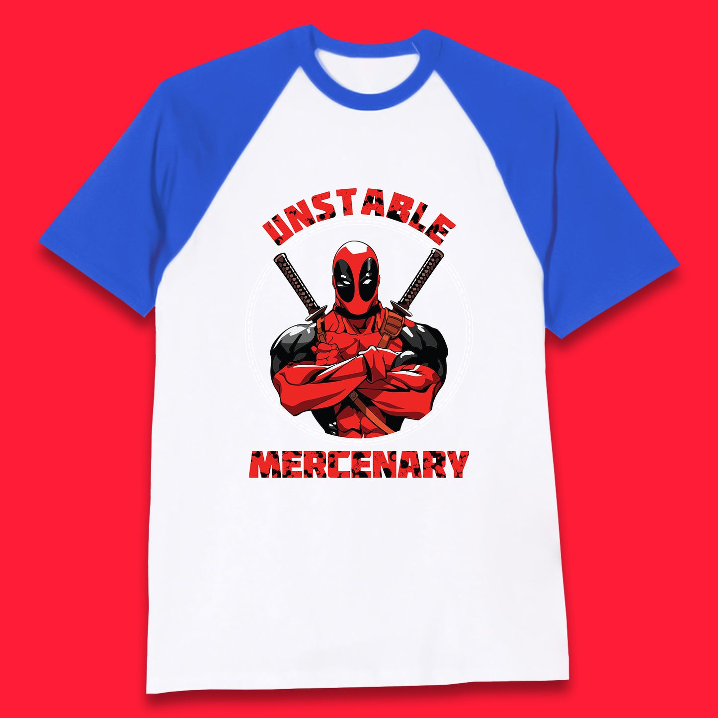 The Unstable Mercenary Funny Deadpool Marvel Deadpool Marvel Comics Superhero Fictional Character Baseball T Shirt