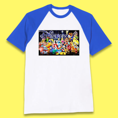 All Disney Fictional Characters Poster Disney Family Animated Cartoons Movies Characters Disney World Baseball T Shirt