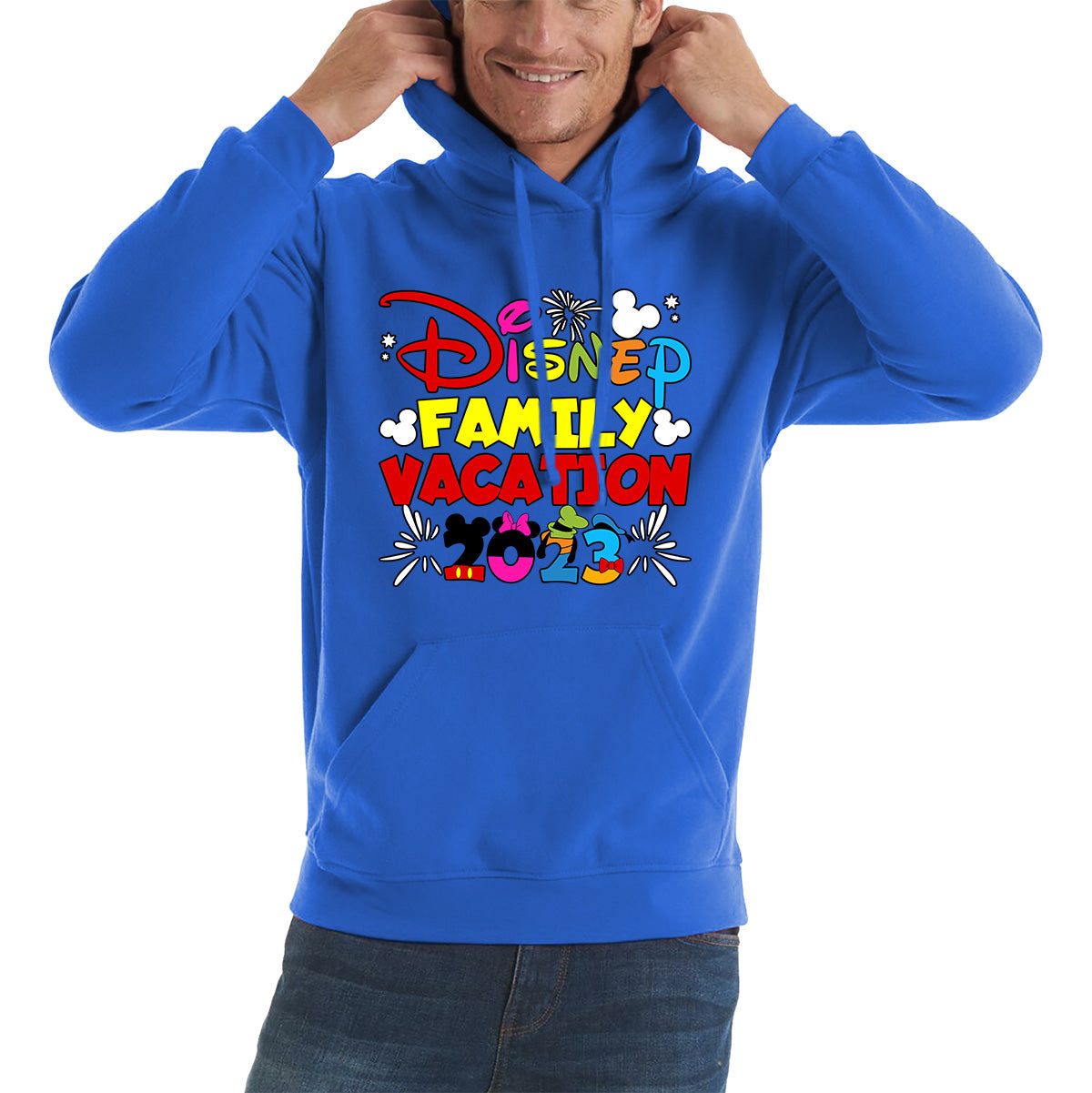 Disney Family Vacation 2023 Mickey Mouse Minnie Mouse Cartoon Disney Castle Disneyland Trip Unisex Hoodie