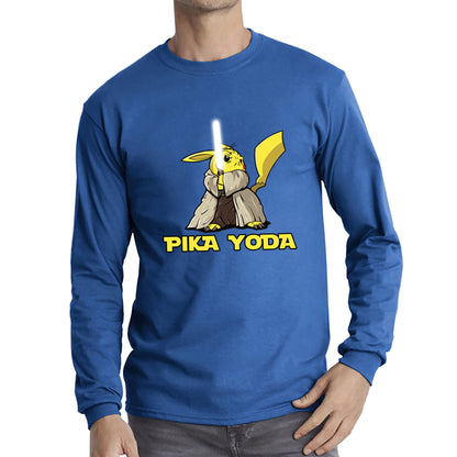 Pika Yoda Pikachu As Master Yoda Jedi Pokémon Star Wars Parody Jedi Pika Star Wars Day 46th Anniversary Long Sleeve T Shirt