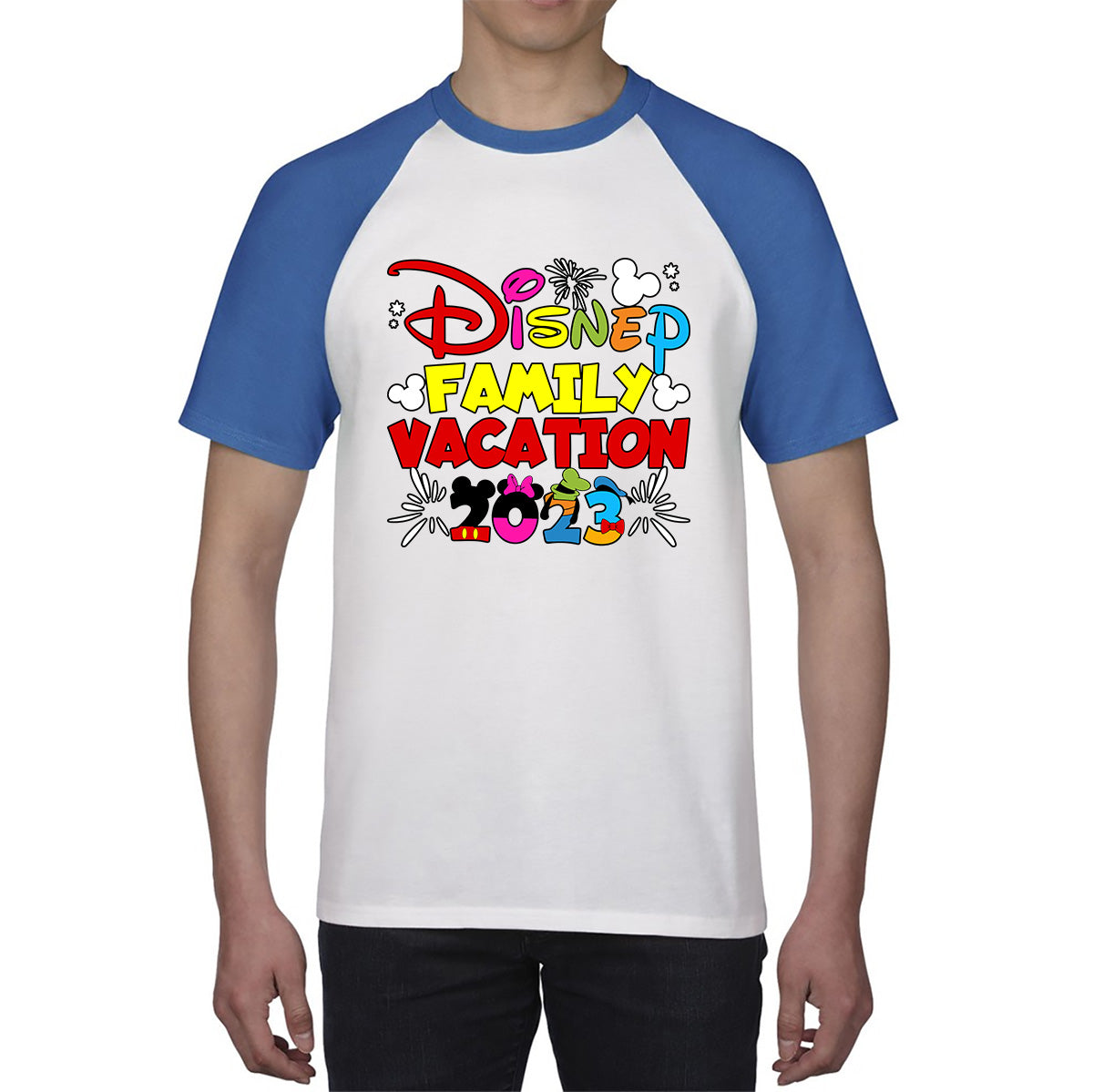 Disney Family Vacation 2023 Mickey Mouse Minnie Mouse Cartoon Disney Castle Disneyland Trip Baseball T Shirt