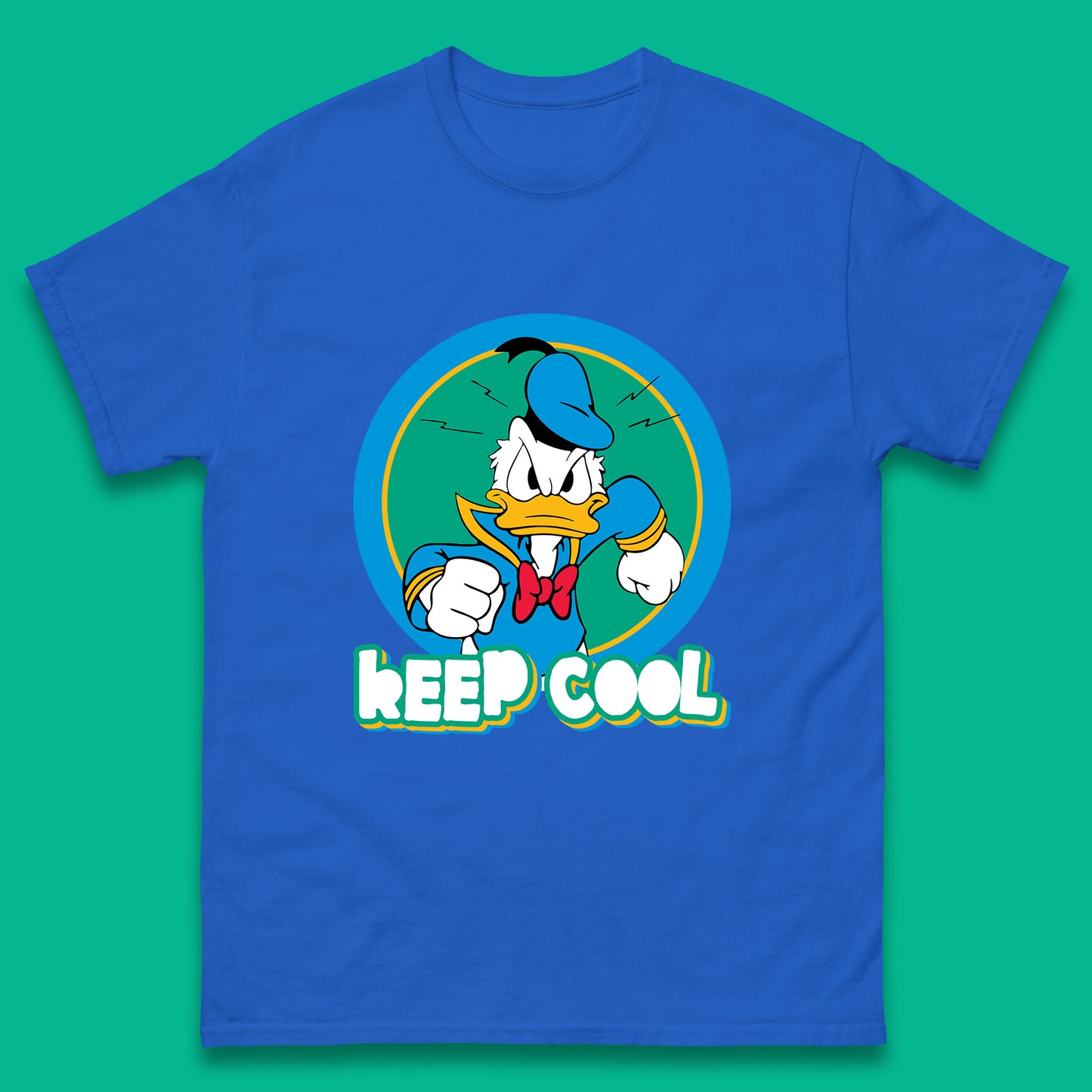 Keep Cool Donald Duck Animated Cartoon Character Angry Duck Disneyland Trip Disney Vacations Mens Tee Top